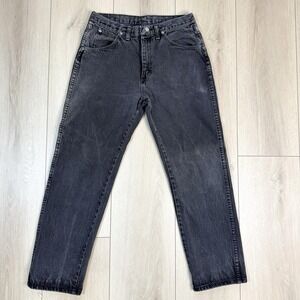 VTG Wrangler Jeans 33x28.5 USA Black Tapered 96501CB‎ Men's Regular Fit Denim